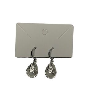 Silver white earrings